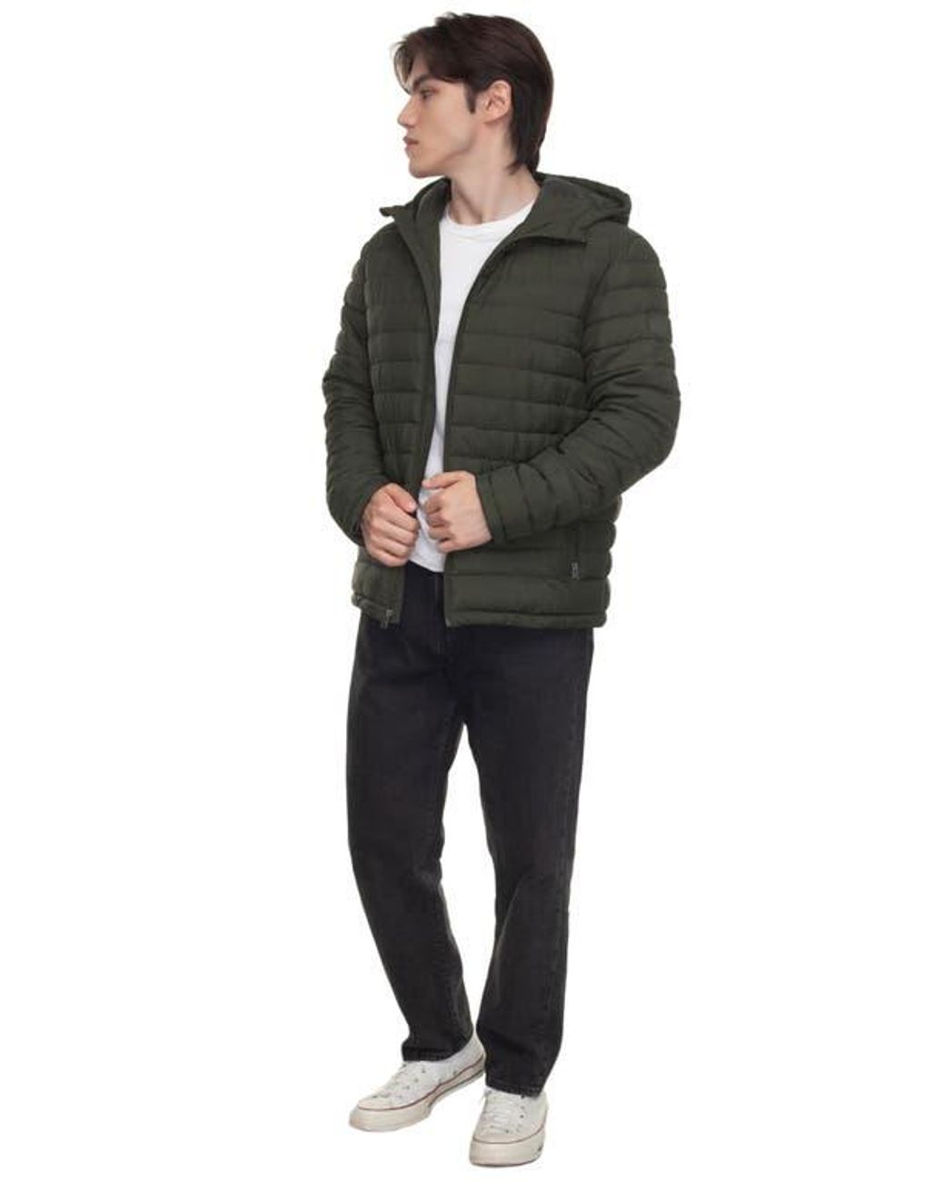 Rokka&Rolla Gray Midweight Puffer Jacket for men