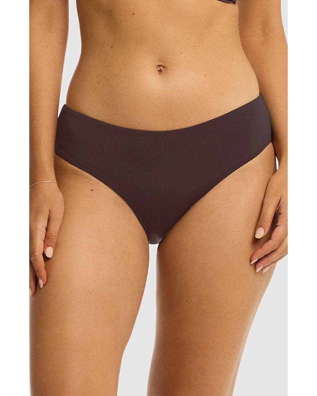 Sea Level Brown Mid Bikini Bottoms