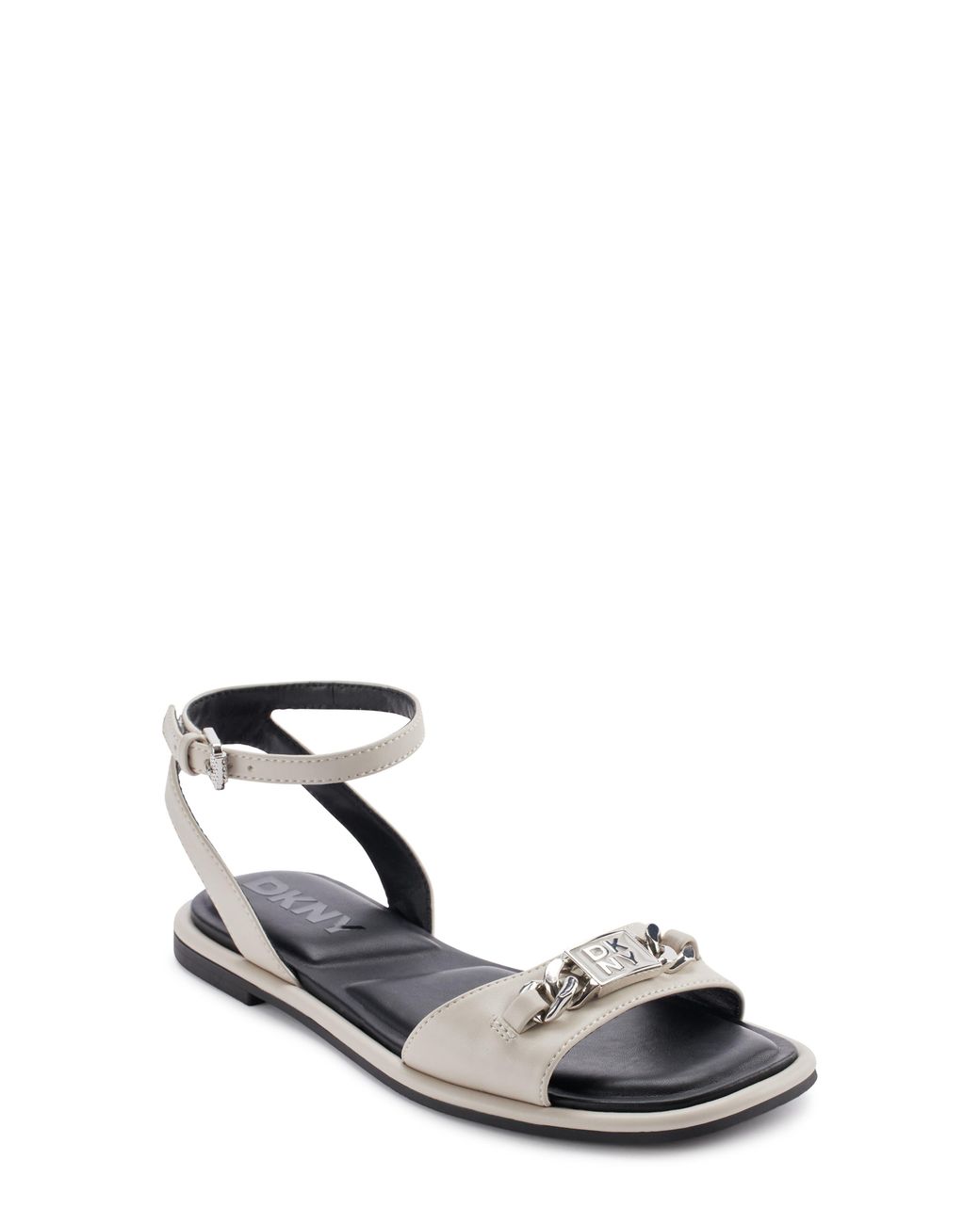 DKNY White Bacliff Ankle Strap Sandal