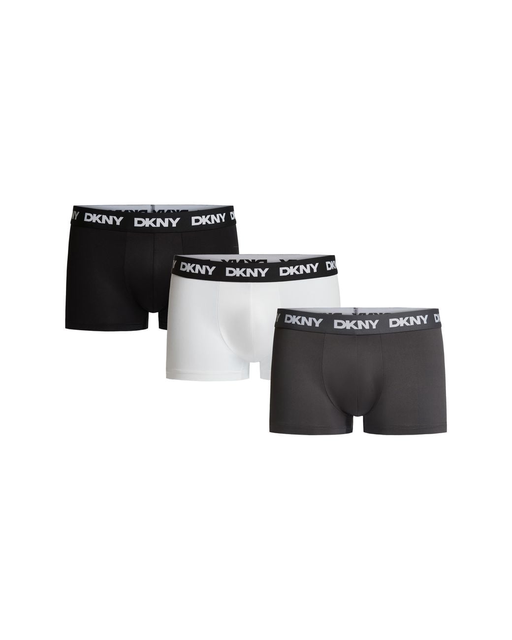 DKNY Black 3-Pack Ultralight Microfiber Mesh Trunks for men