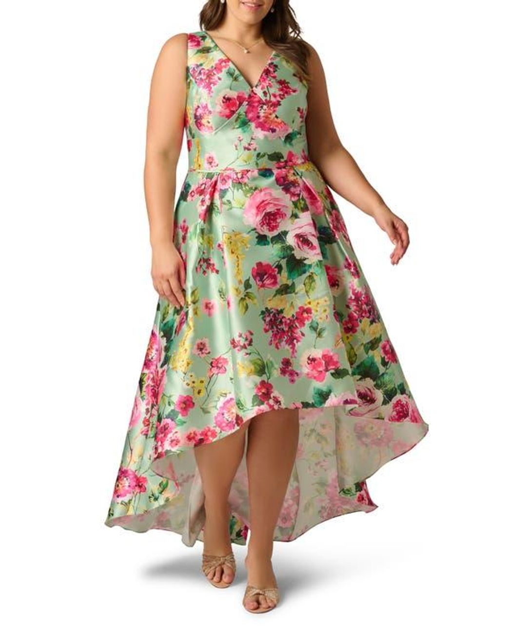 adrianna papell fit and flare tea length cocktail dress Adrianna Papell main image 0