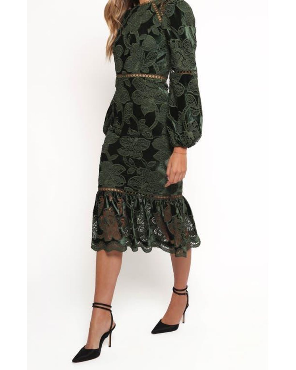 green emerald velvet dress Petal and Pup Women's Belle Maxi Dress