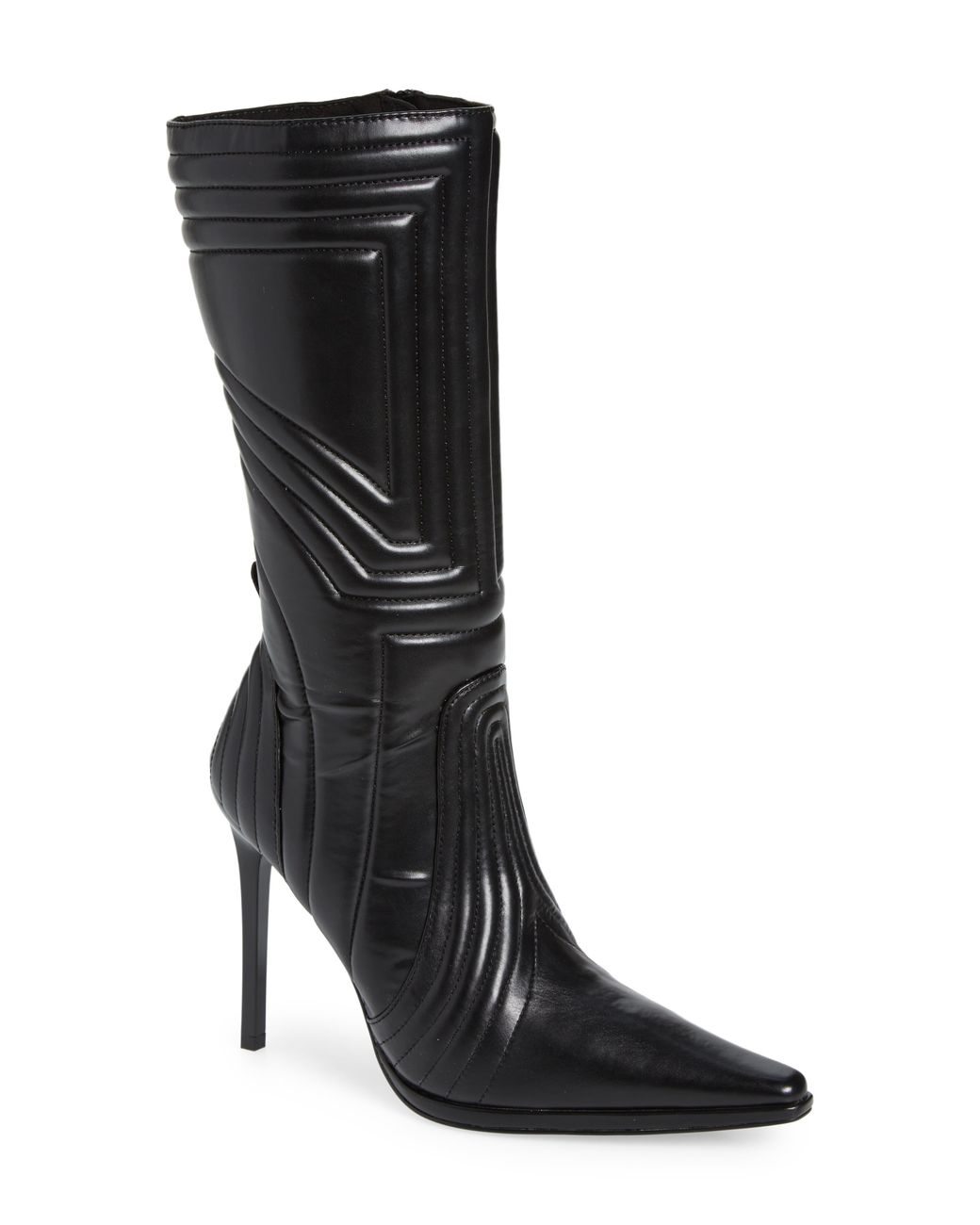 Jeffrey Campbell Selena Quilted Pointed Toe Boot in Black Lyst