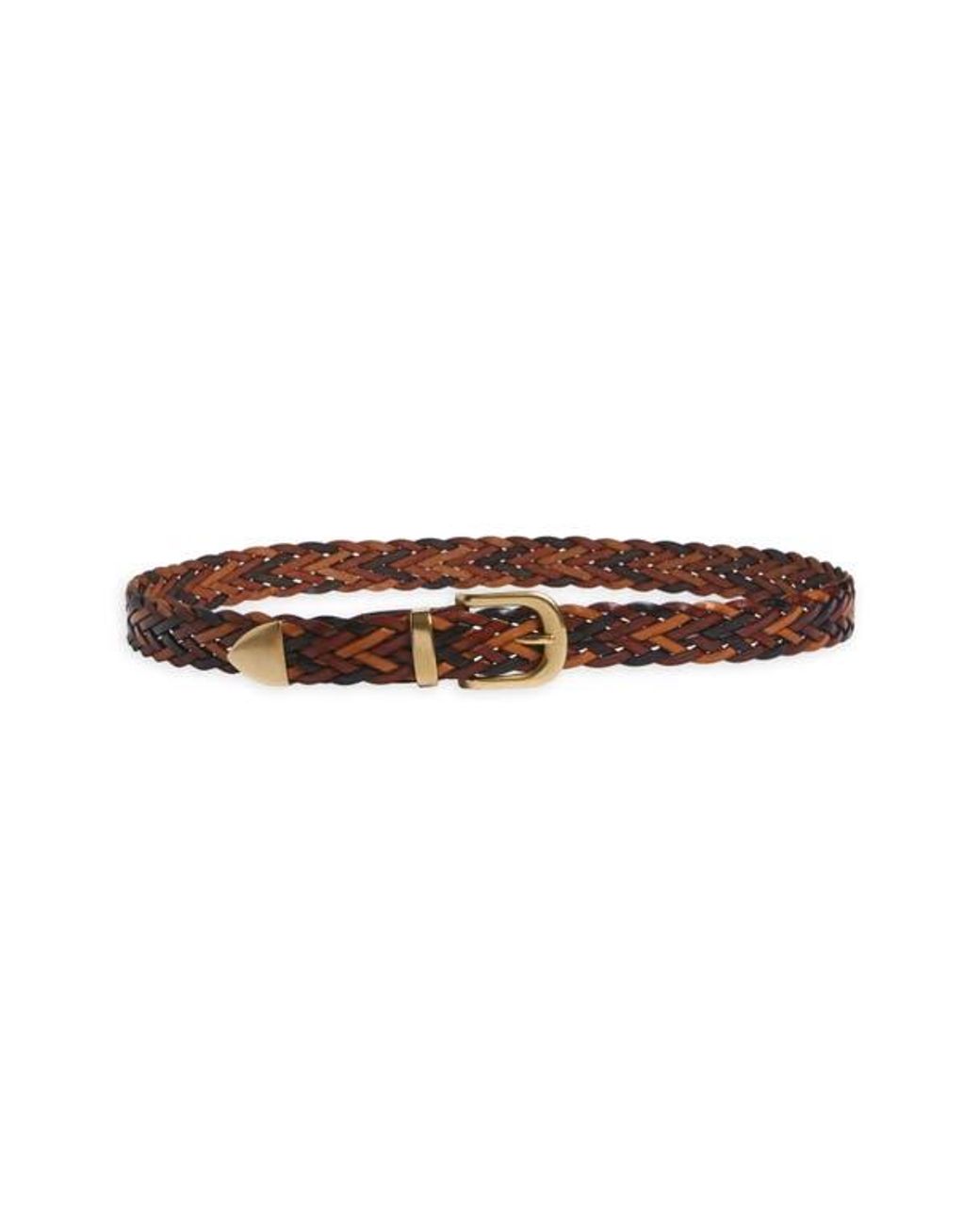 Noah Braided Leather Belt in Brown for Men | Lyst