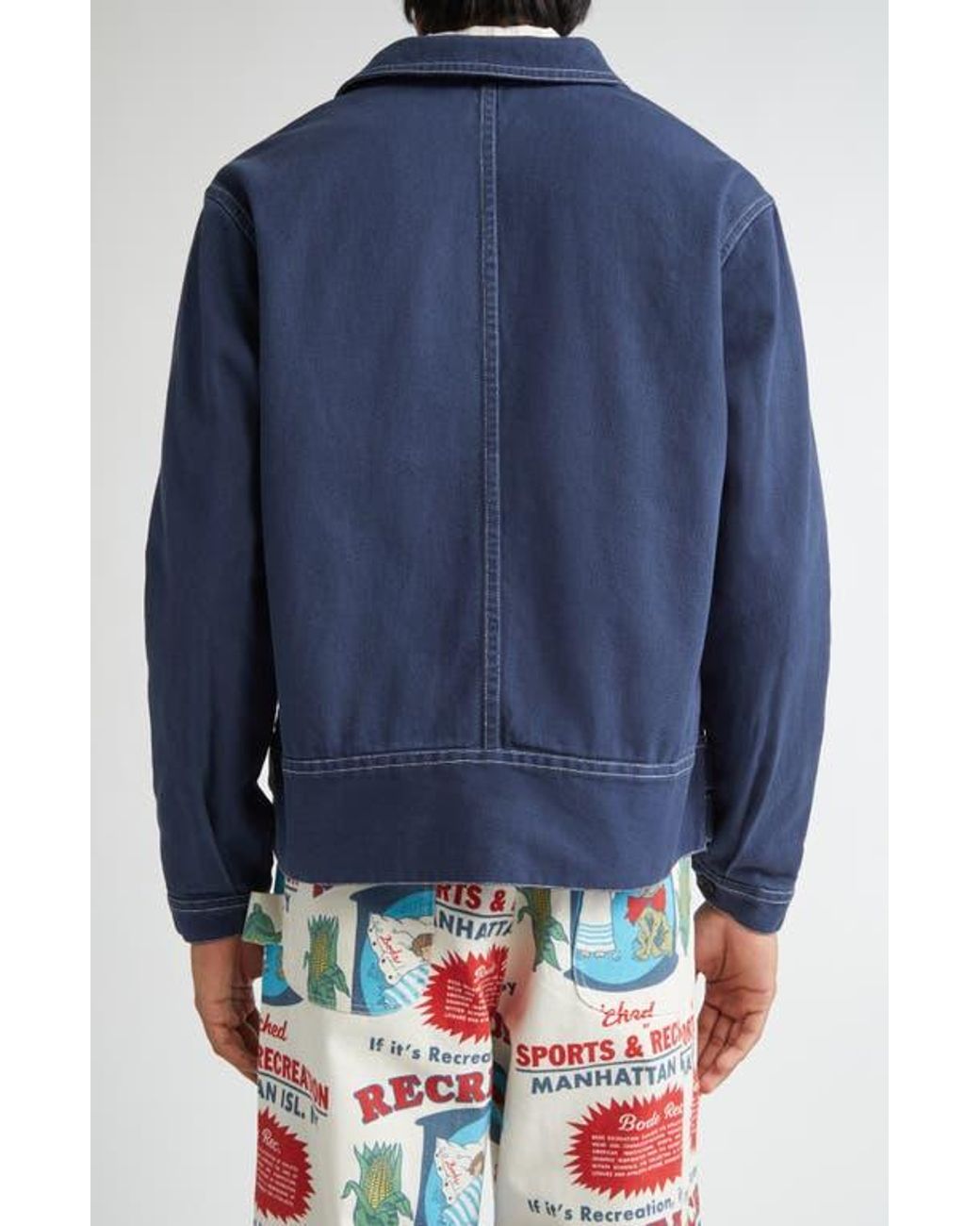 Bode Blue Knolly Brook Side Tab Jacket for men