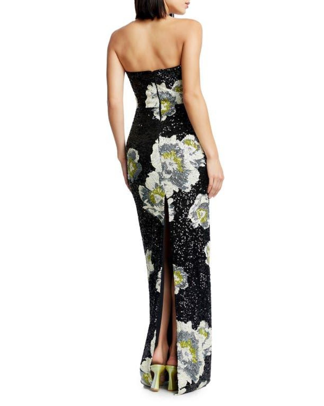 dress the population vada Dress the Population Vada Floral Sequin Sheath Long Dress, Womens, S, Bright Fuchsia Multi