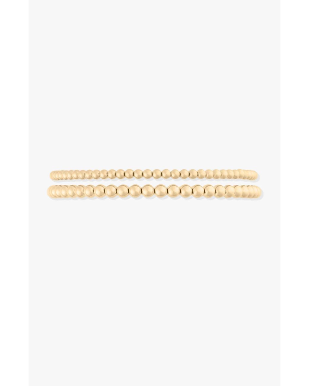 Cuffed By Nano Natural 14K Filled Bead Bracelet Two Stack