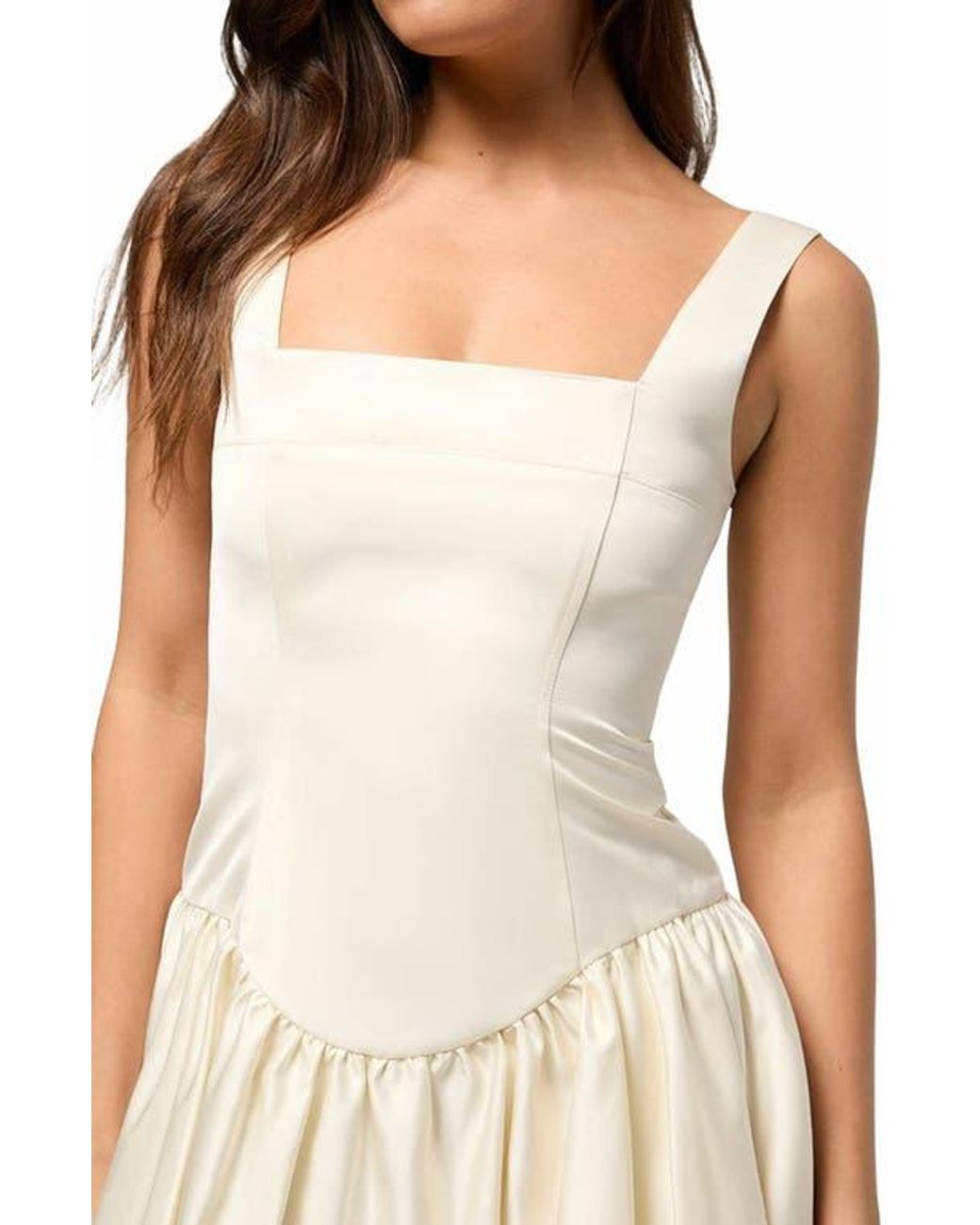 WeWoreWhat Bubble Skirt Corset Mini Dress in White | Lyst