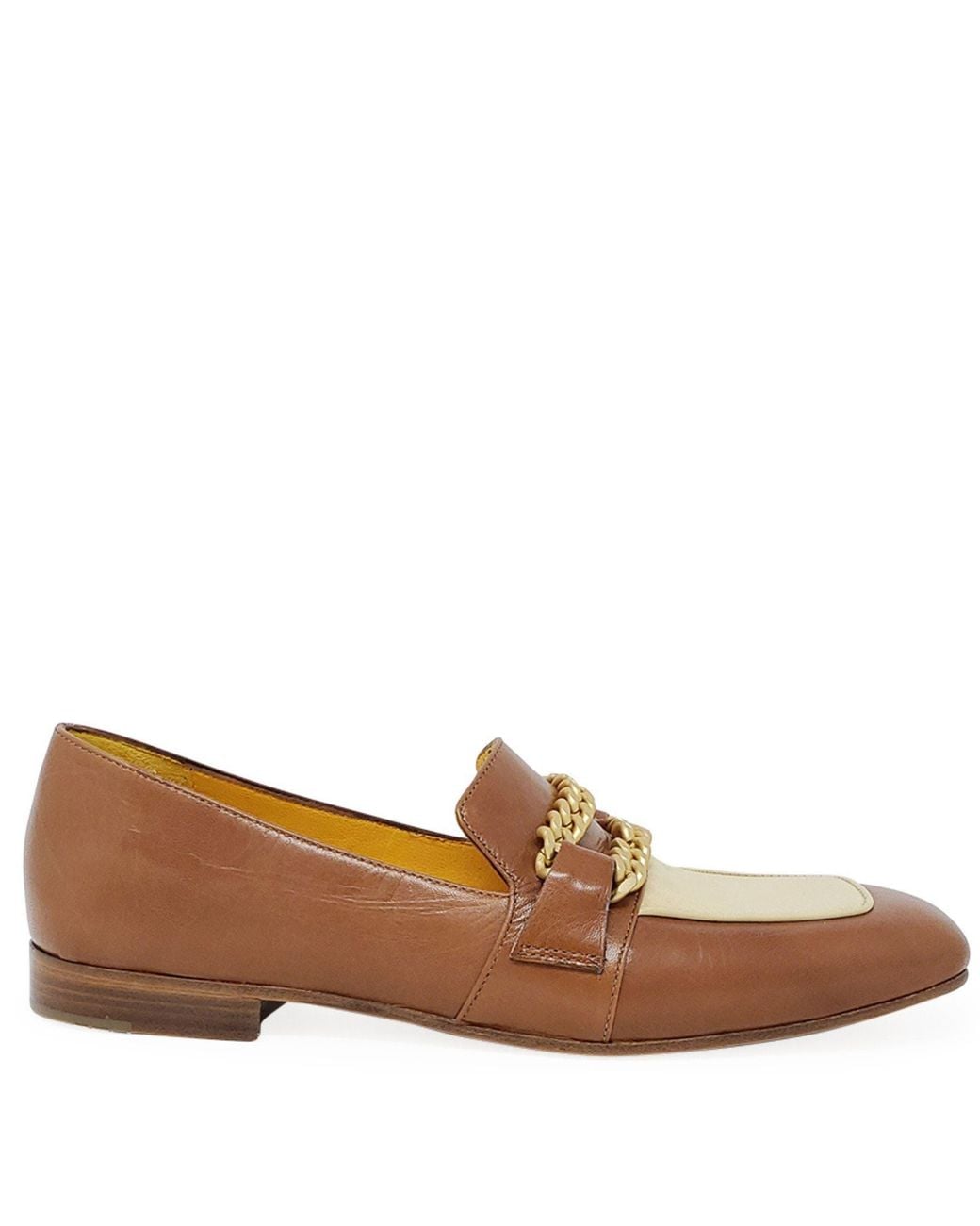 Madison Maison Brown Flat Loafer With Chain