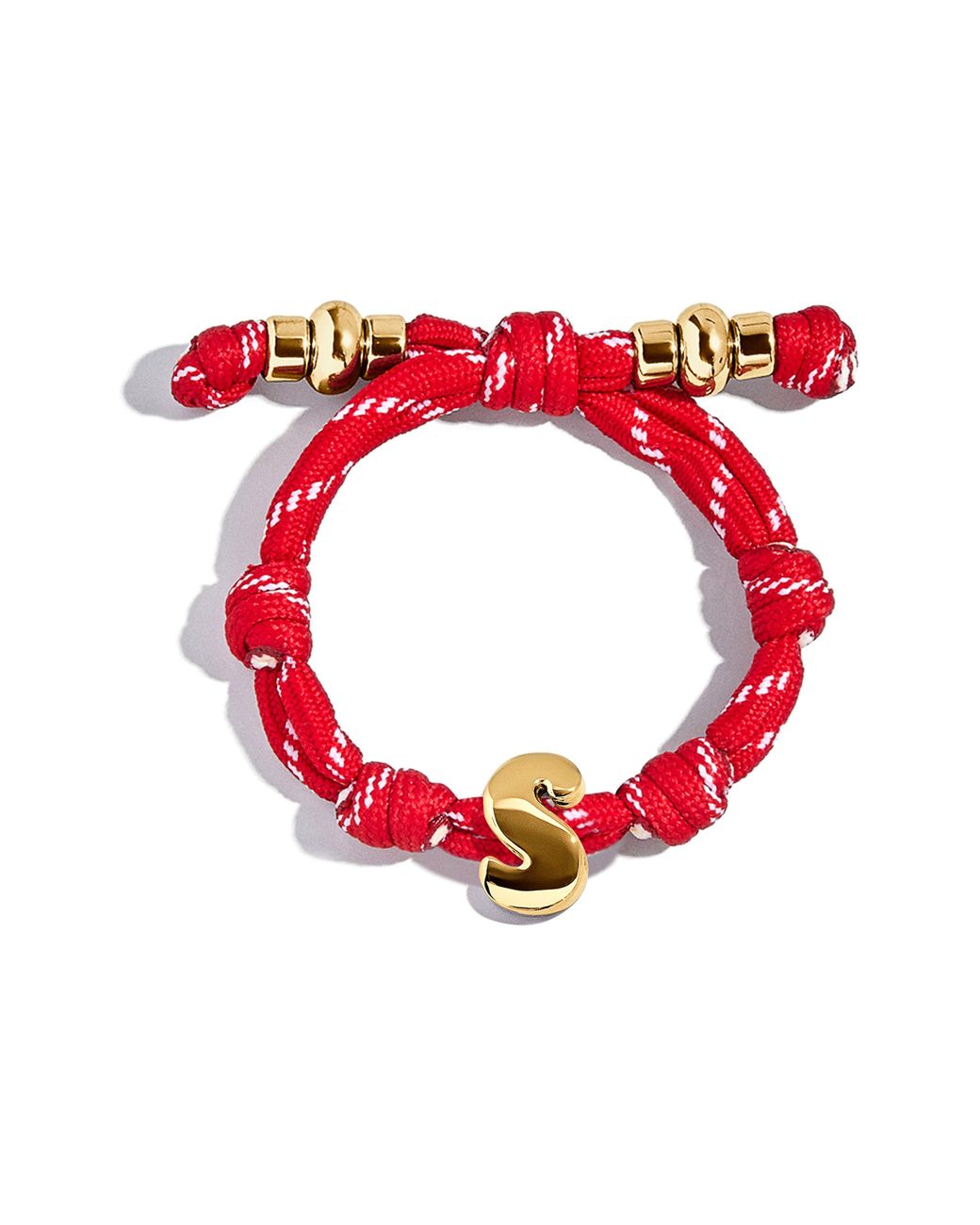BaubleBar Red Knotty Initial Bracelet