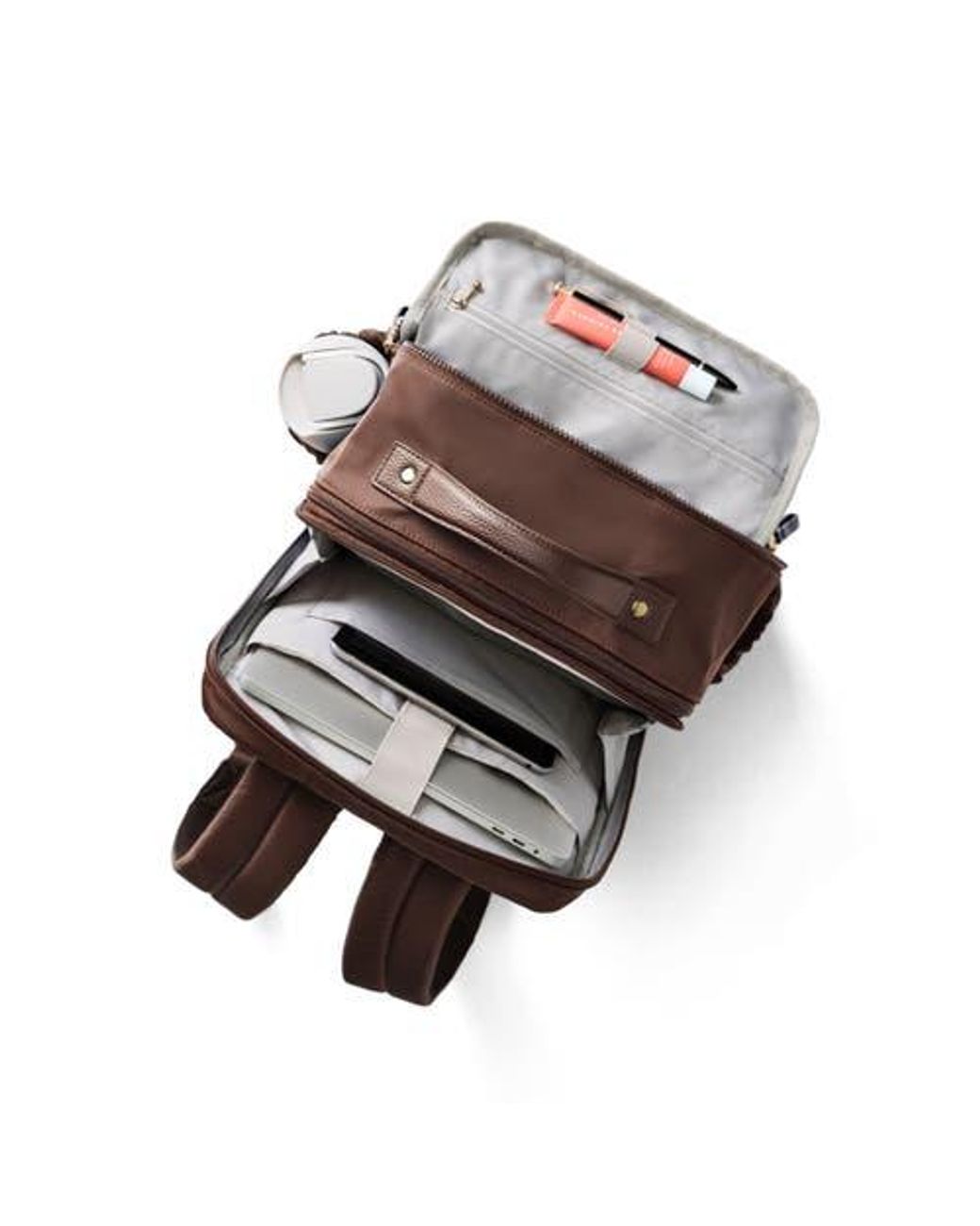 Baggallini Brown Tribeca Expandable Laptop Backpack