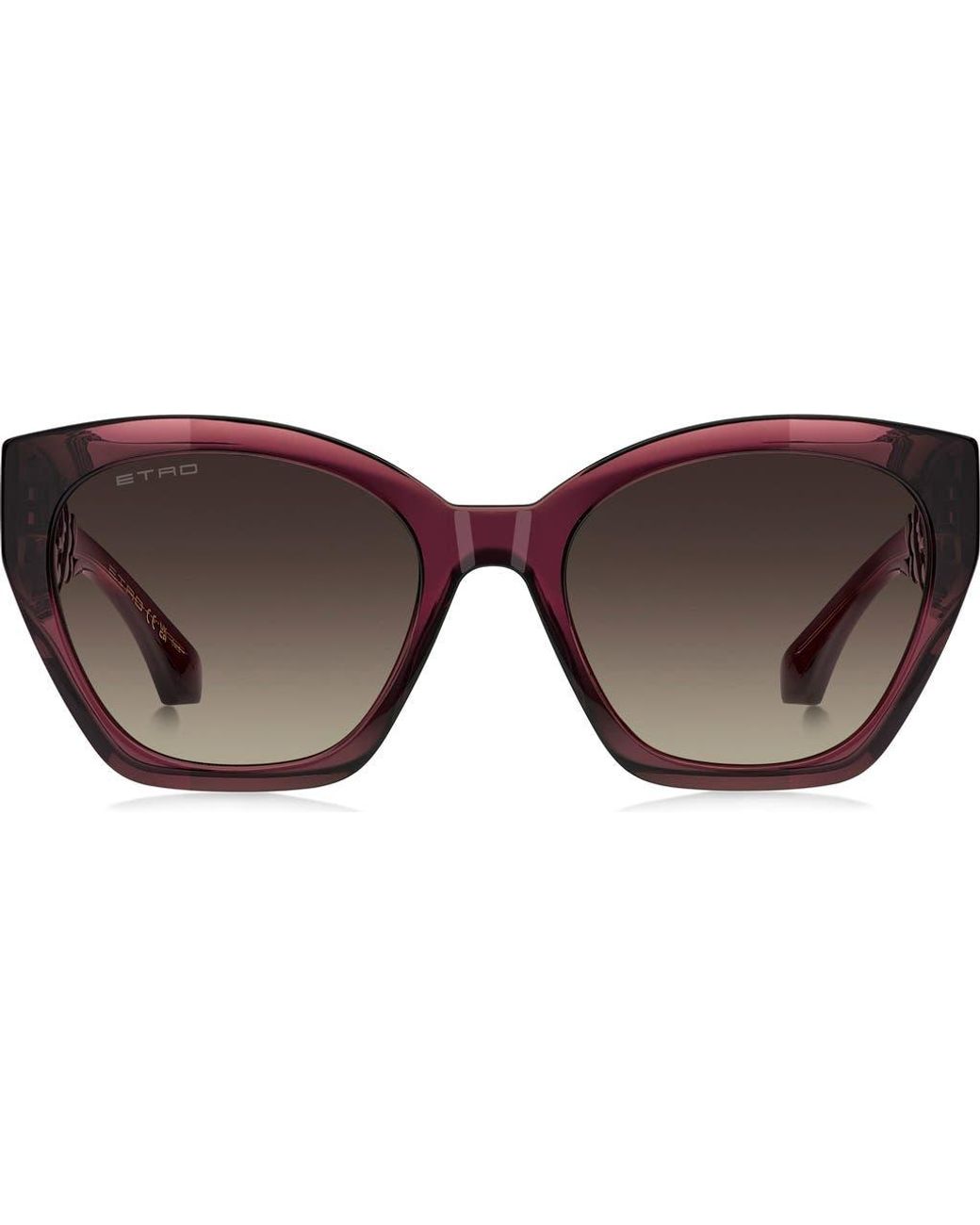 Etro Brown 55Mm Rectangular Cat Eye Sunglasses