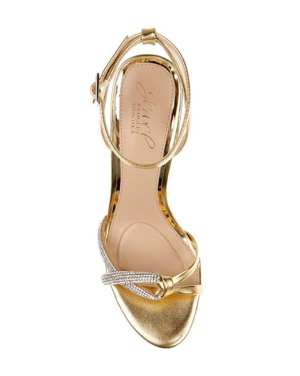 Badgley Mischka Metallic Fila Ankle Strap Platform Sandal