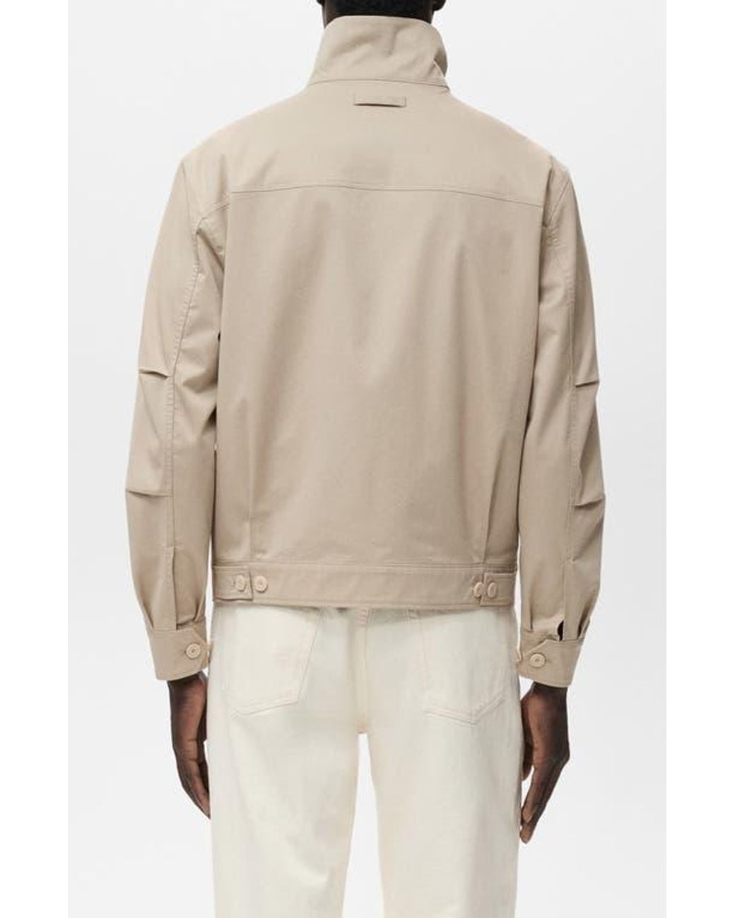 Mango Natural Stand Collar Zip Jacket for men