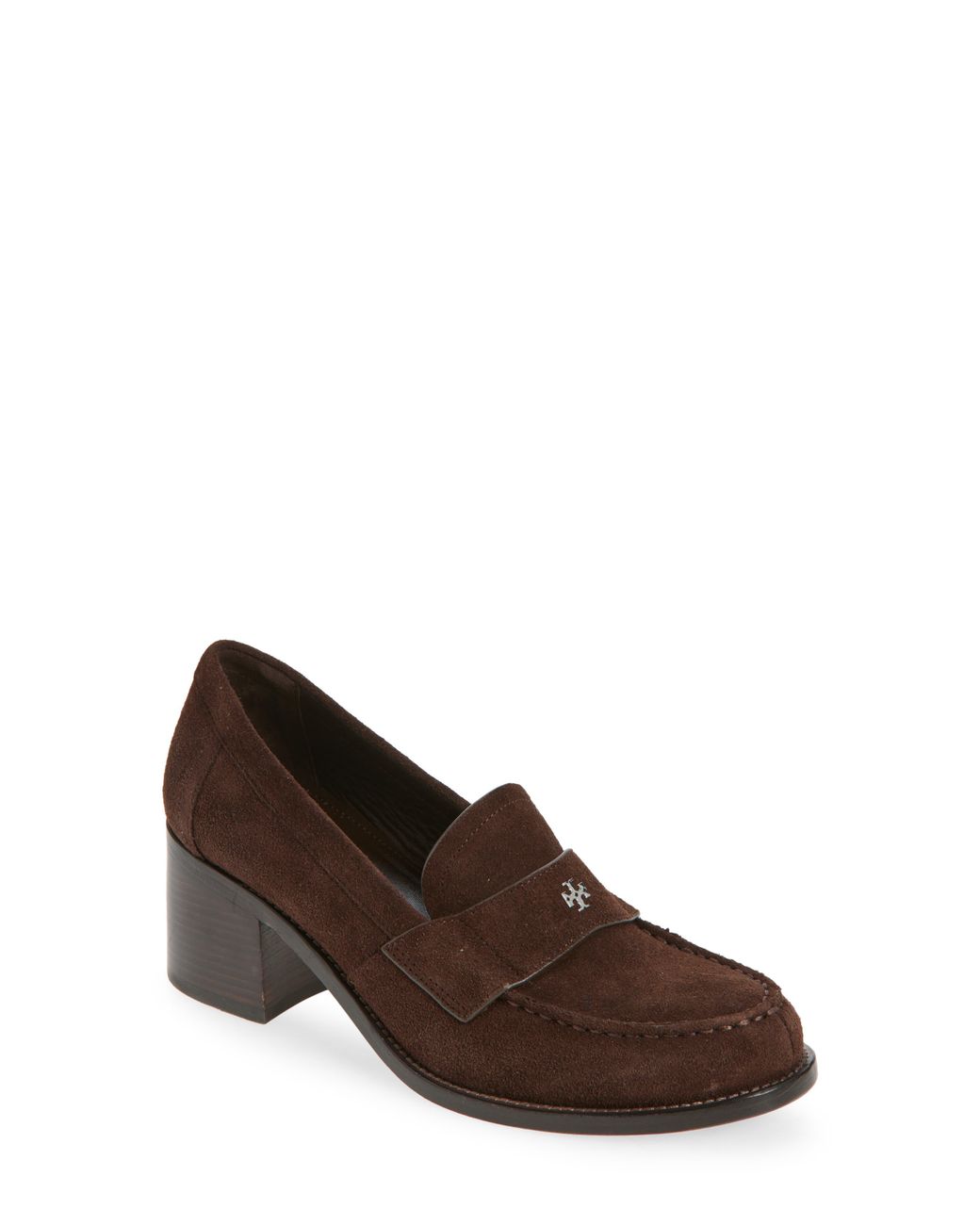 Tory Burch Brown Double T Logo Loafer Pump