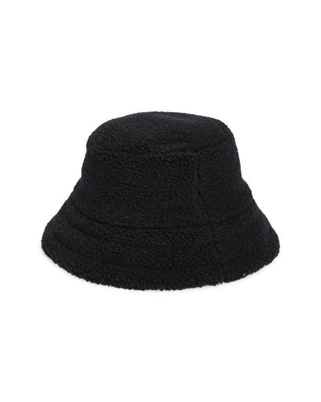 Ugg Black Uggfluff Reversible Faux Fur Bucket Hat