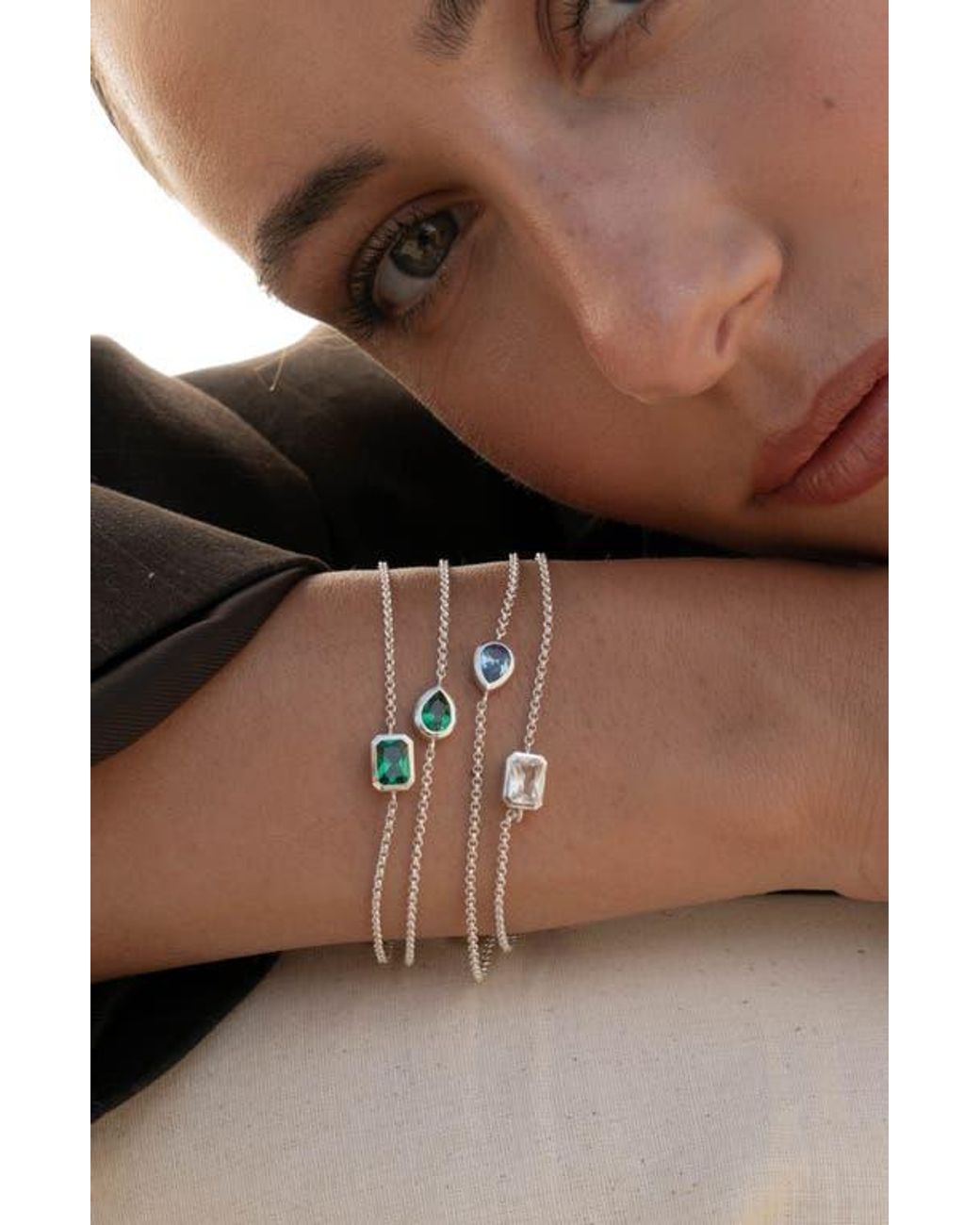 Dower & Hall Metallic Topaz Octagon Chain Bracelet