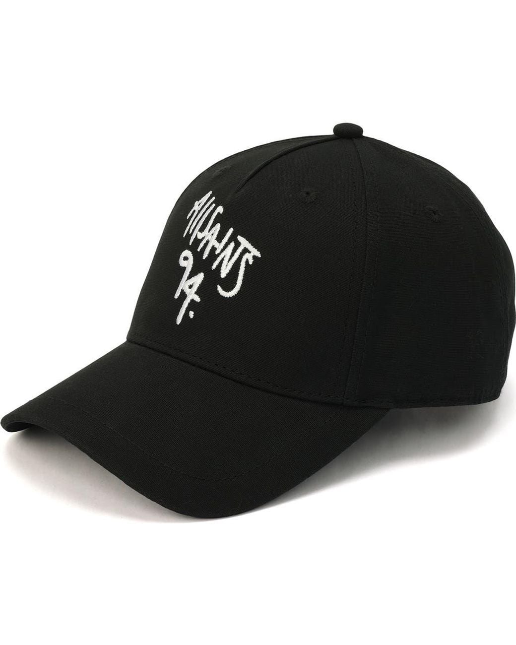 AllSaints Black Spray Logo Embroidered Baseball Cap