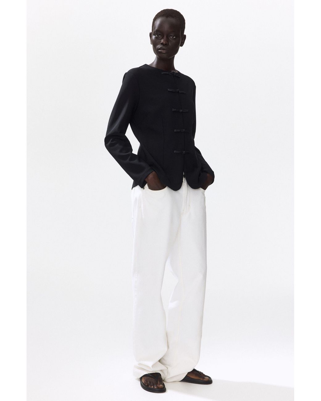 H&M Black Knot-Button Jacket