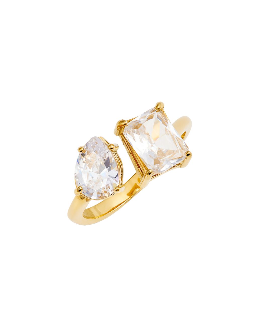 BEN ONI Metallic Two Stone Cz Open Ring