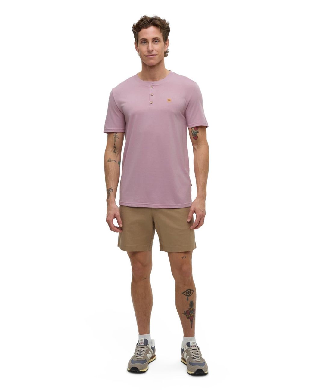 Tentree Purple Baker Henley for men