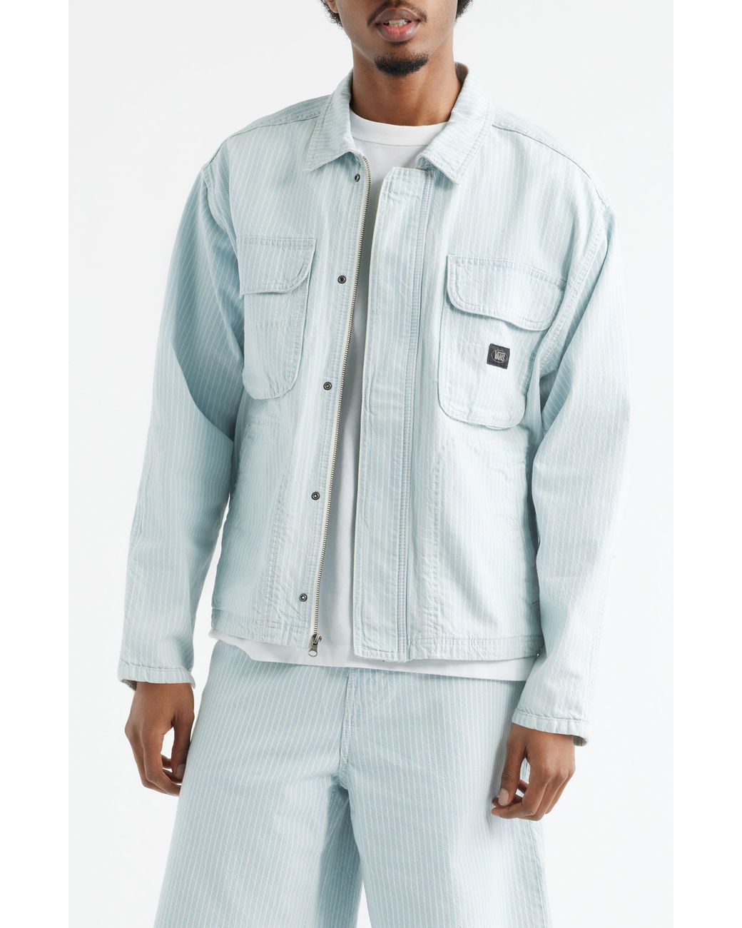 Vans Blue Umber Stripe Denim Jacket for men