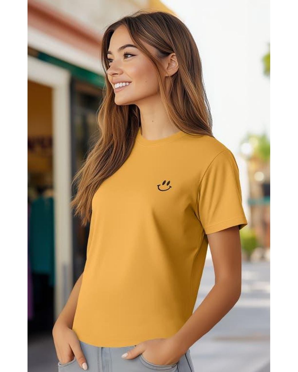 Alix Yellow Smile Face Tee