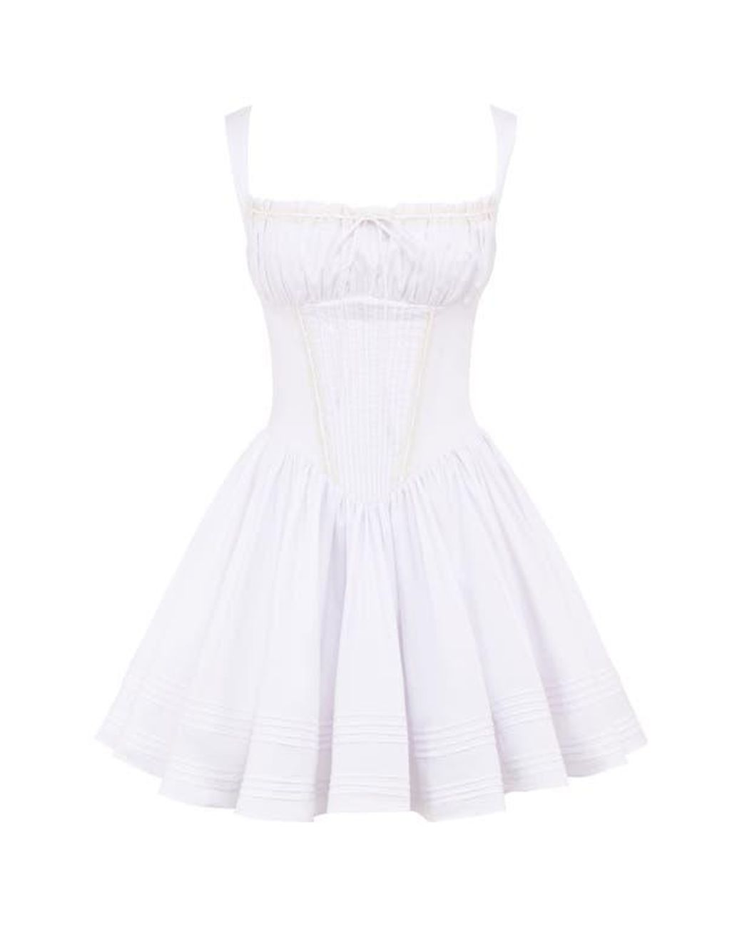 House Of Cb Natassia Corset Cotton Blend Cocktail Minidress in White | Lyst