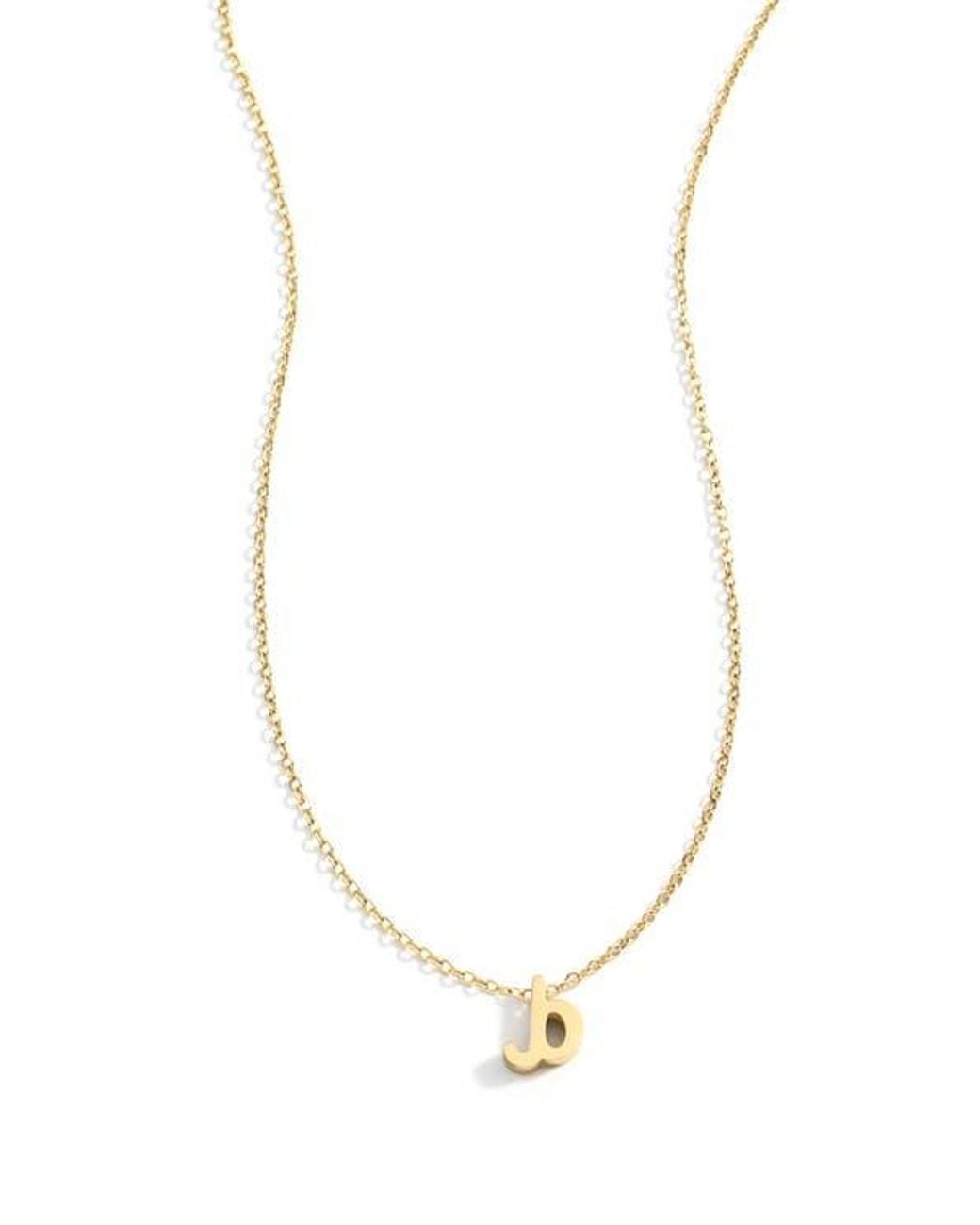 Mint & Lily White Tiny Script Initial Necklace