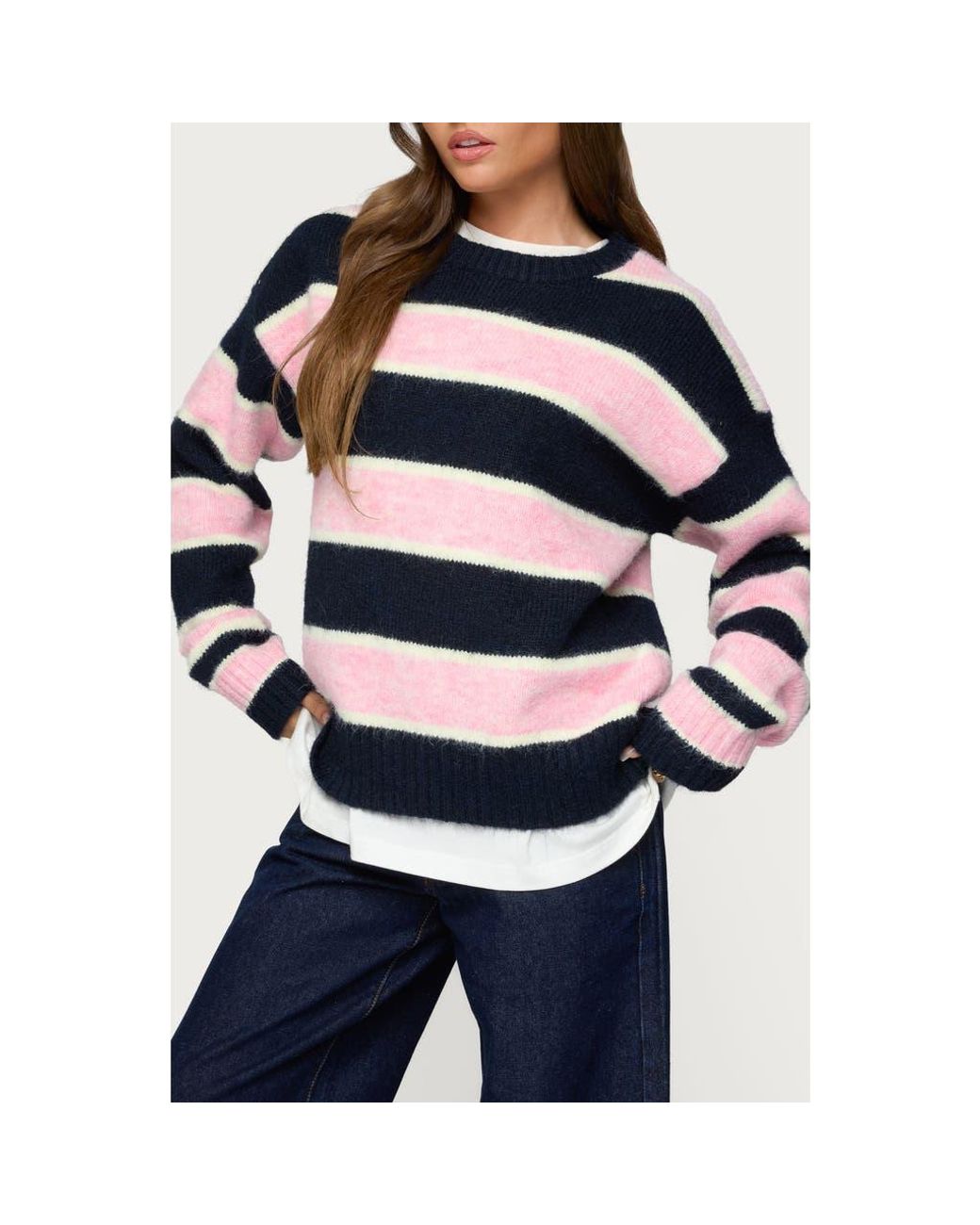 Edikted Black Conrad Stripe Sweater