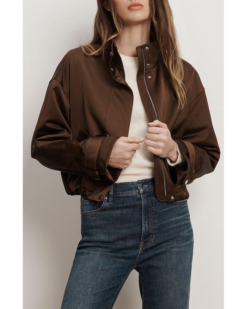 Veronica Beard Bateman Cotton Blend Jacket in Brown | Lyst