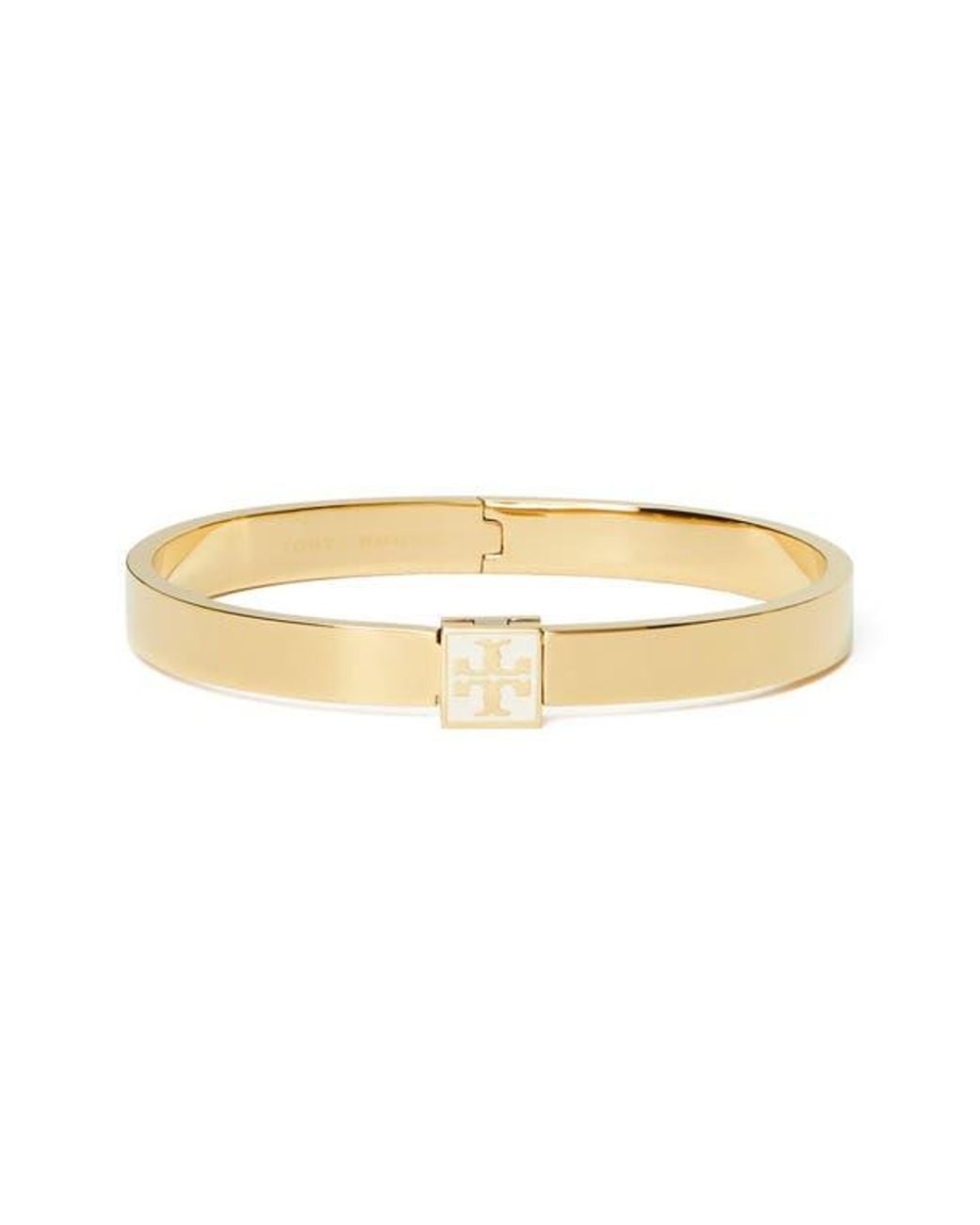 Tory Burch Natural Logo Hinge Bracelet