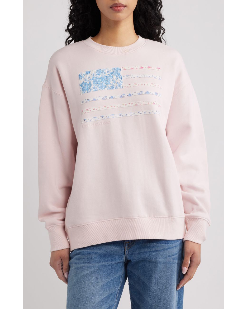LoveShackFancy Pink Palo Patch Sweatshirt