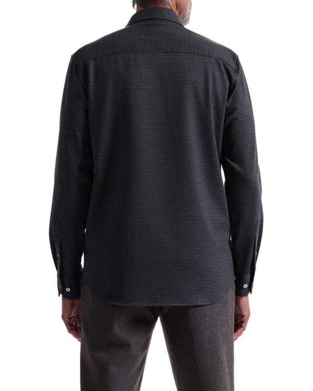 Bugatchi Black Knit Button-Up Shirt for men