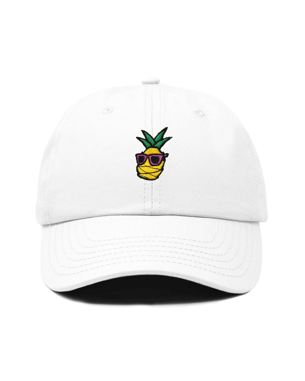 Alix White Pineapple Embroidered Dad Hat for men