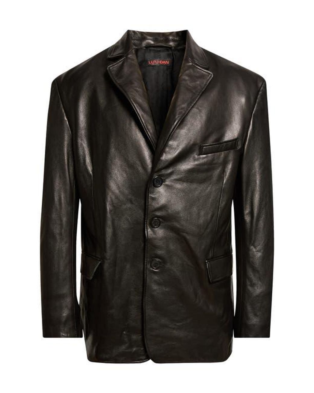 Lu'u Dan Black Leather Blazer for men