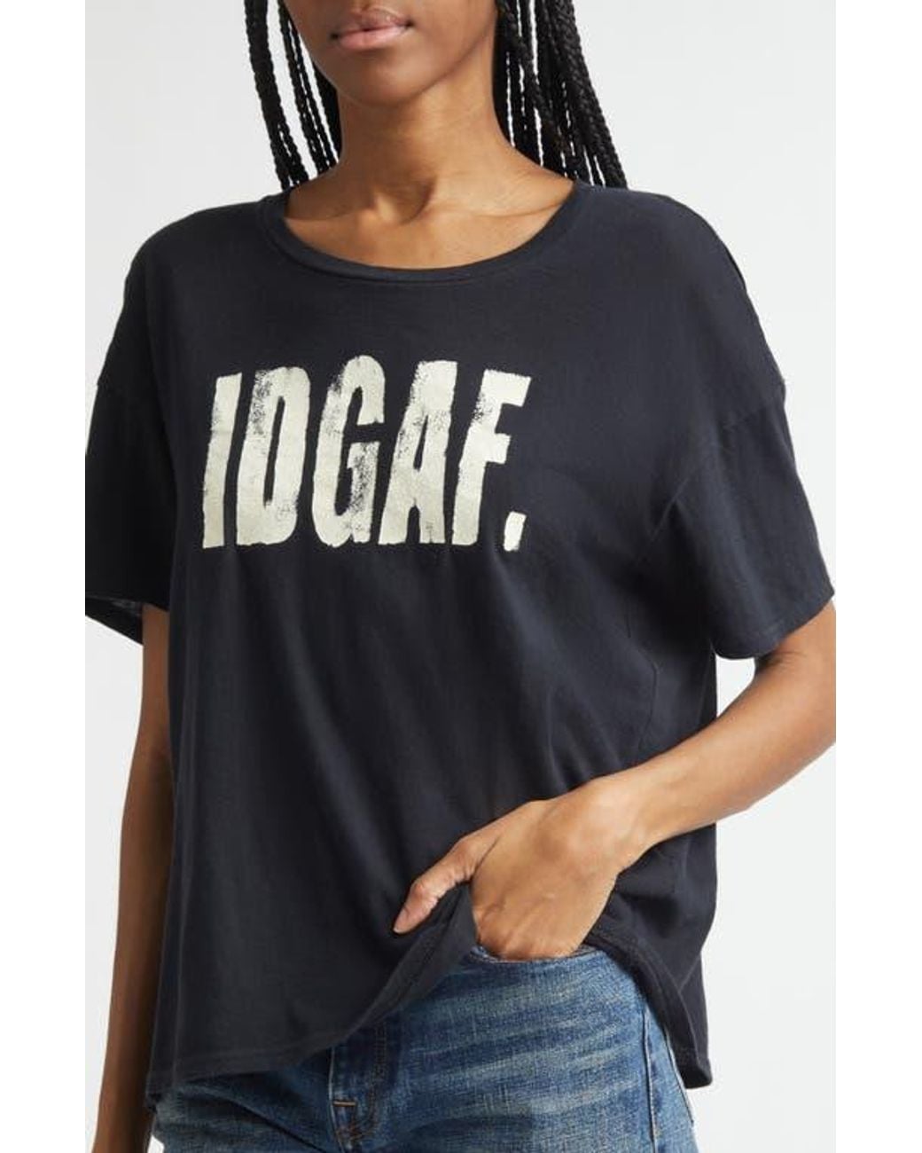 R13 Black Idgaf Cotton & Cashmere Graphic T-Shirt