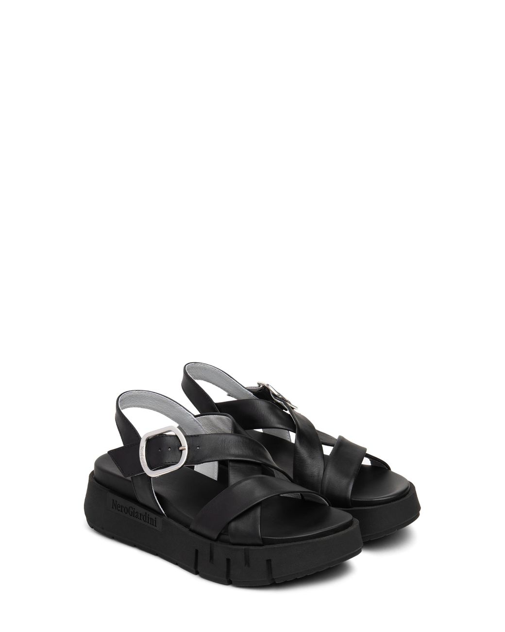 Nero Giardini Black Slingback Platform Sandal