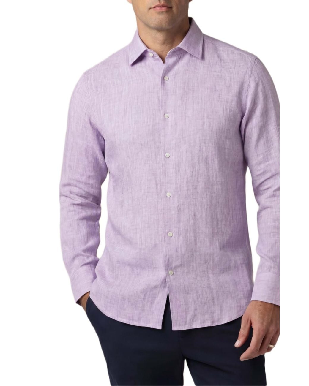 Robert Talbott Purple Morgan Linen Shirt for men