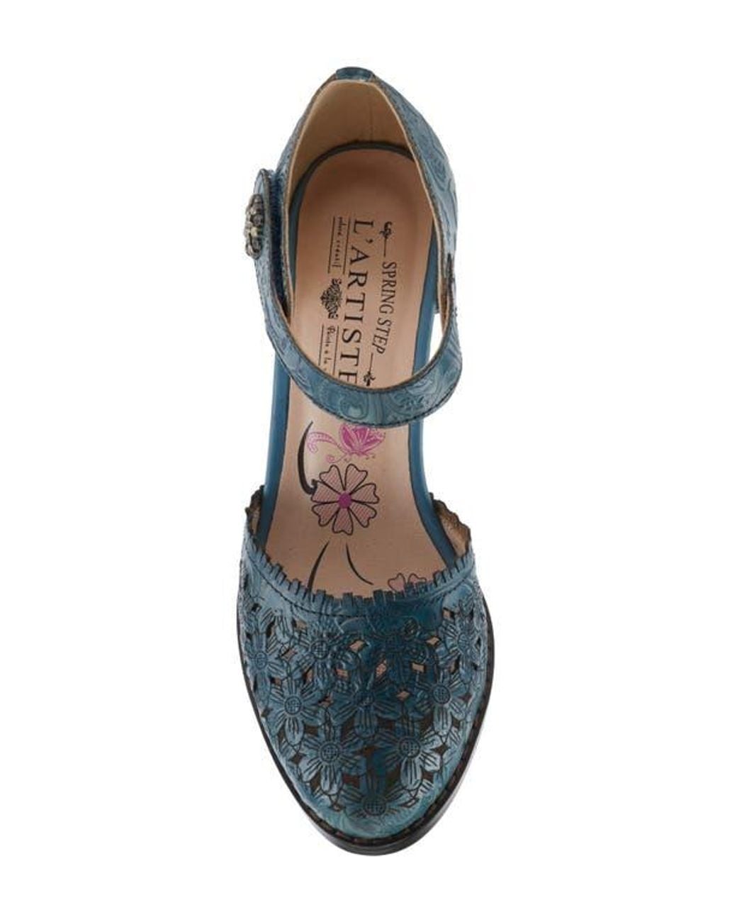 Spring Step Blue Visioniary Ankle Strap Pump