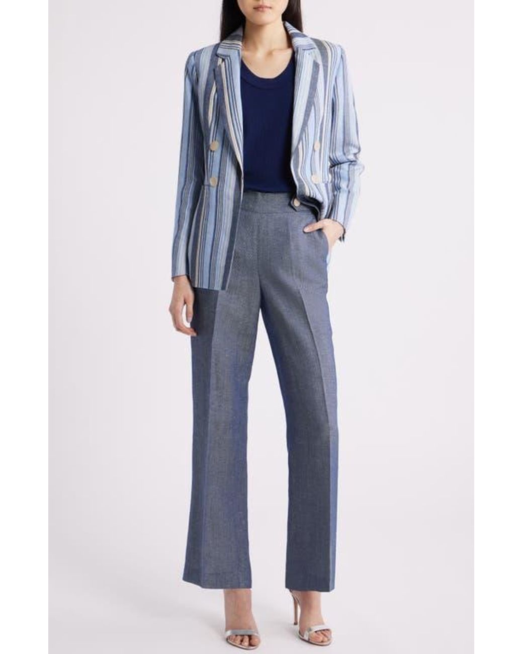 Anne Klein Blue Stripe Blazer