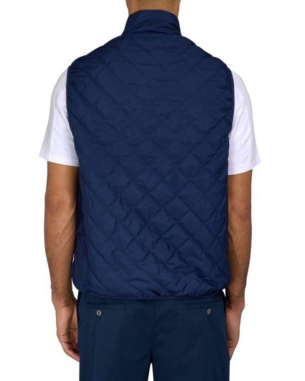Con.struct Blue Solid Reversible Vest for men