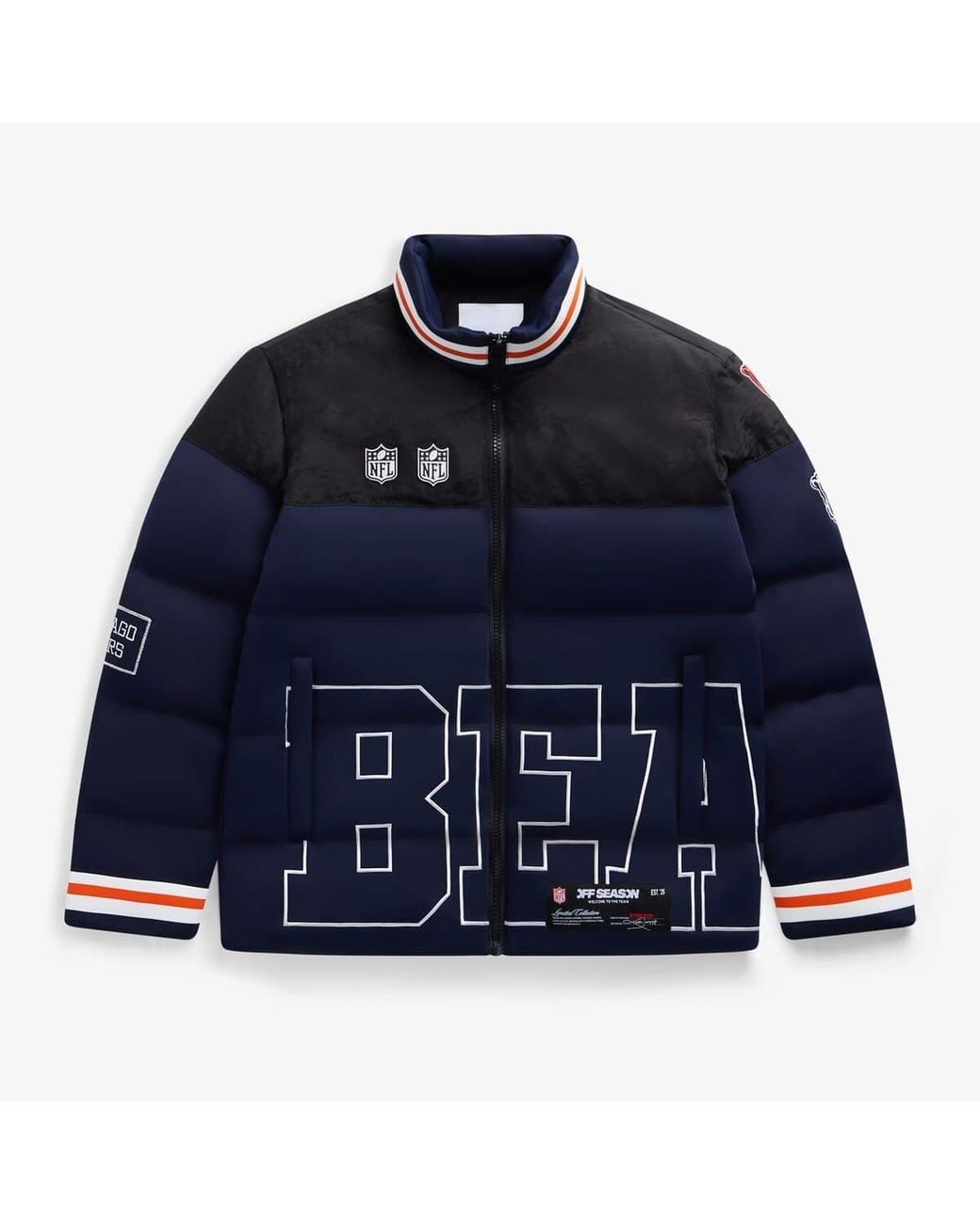 OFF SEASON Blue Chicago Bears Team Puffer Jacket