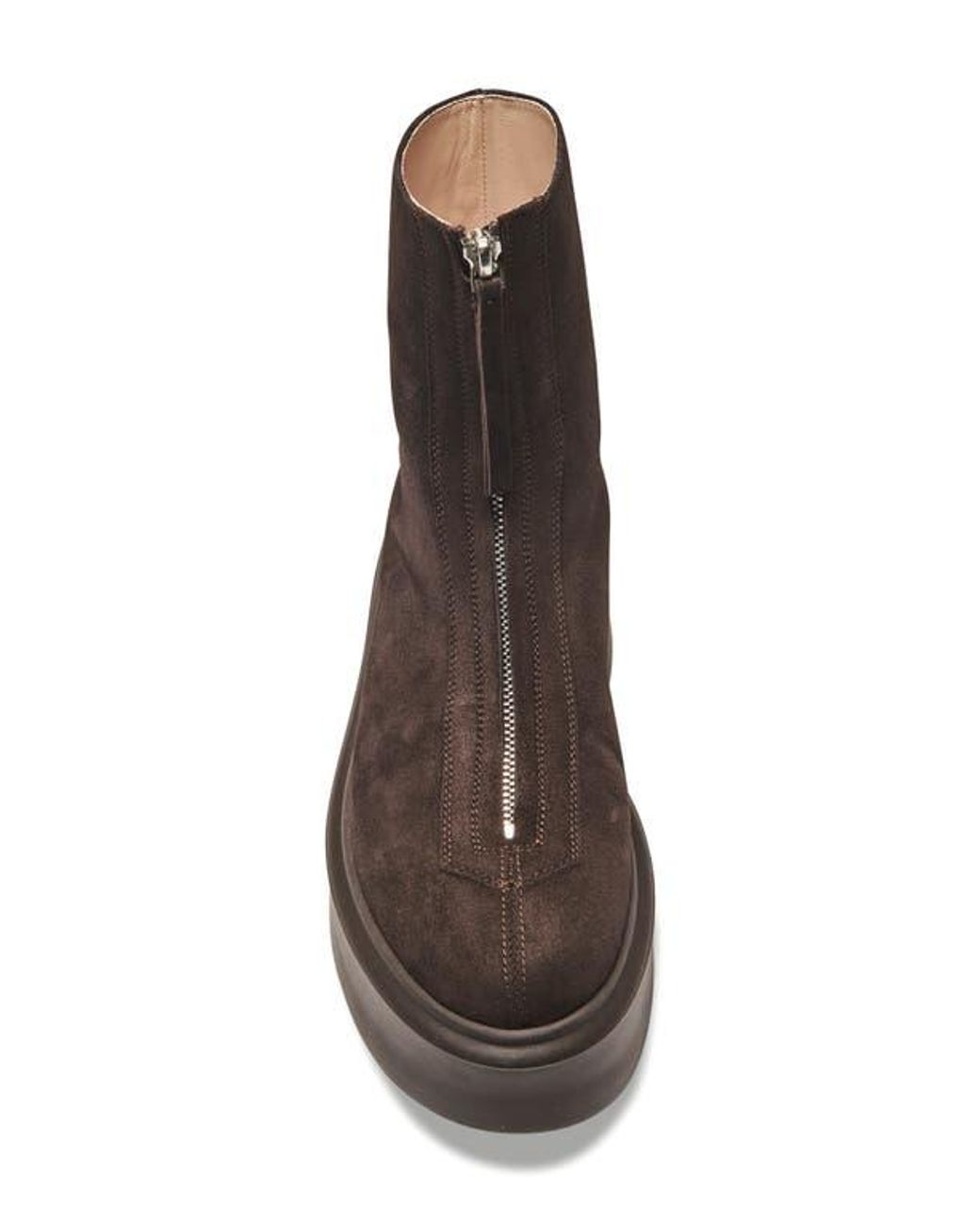 The Row Brown Zip Platform Bootie