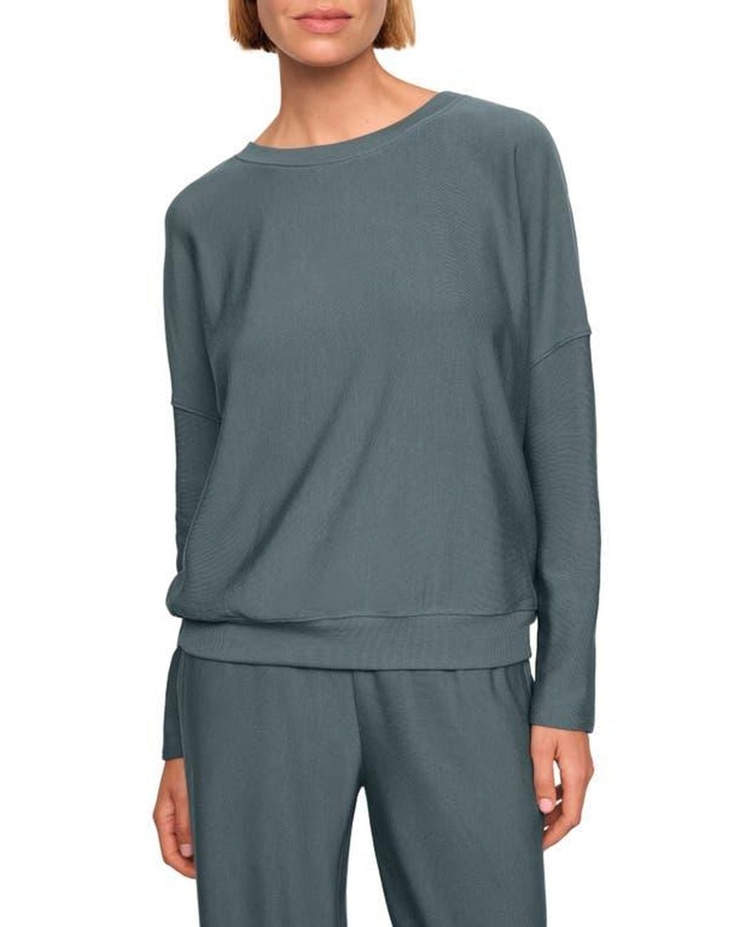 Eberjey Blue Softest Sweats Lounge Pullover