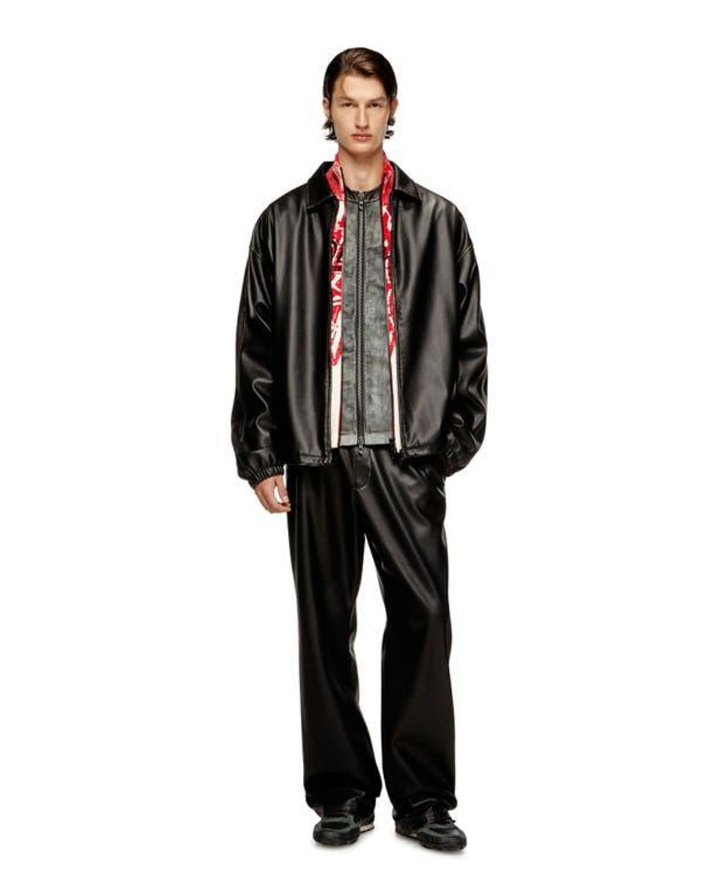 DIESEL J-Ake Oversize Faux Leather Jacket in Black for Men | Lyst