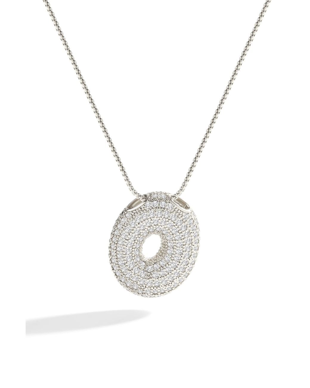 Mint & Lily Metallic Pave Bubble Initial Necklace