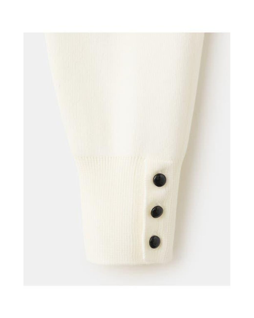 Mango White Button Cuff Sweater