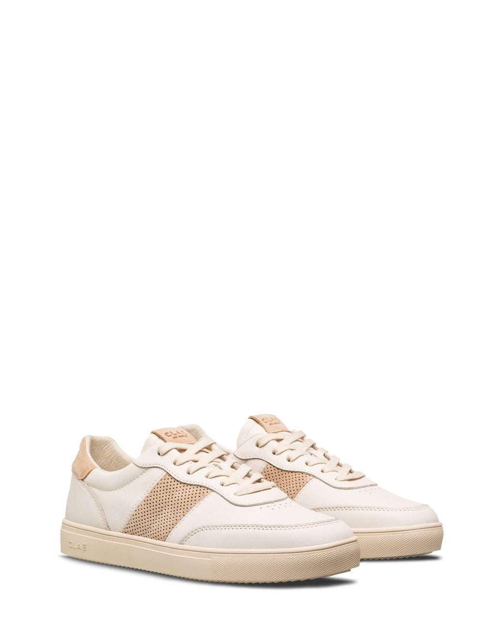 CLAE White Davis Perforated Low Top Sneaker for men