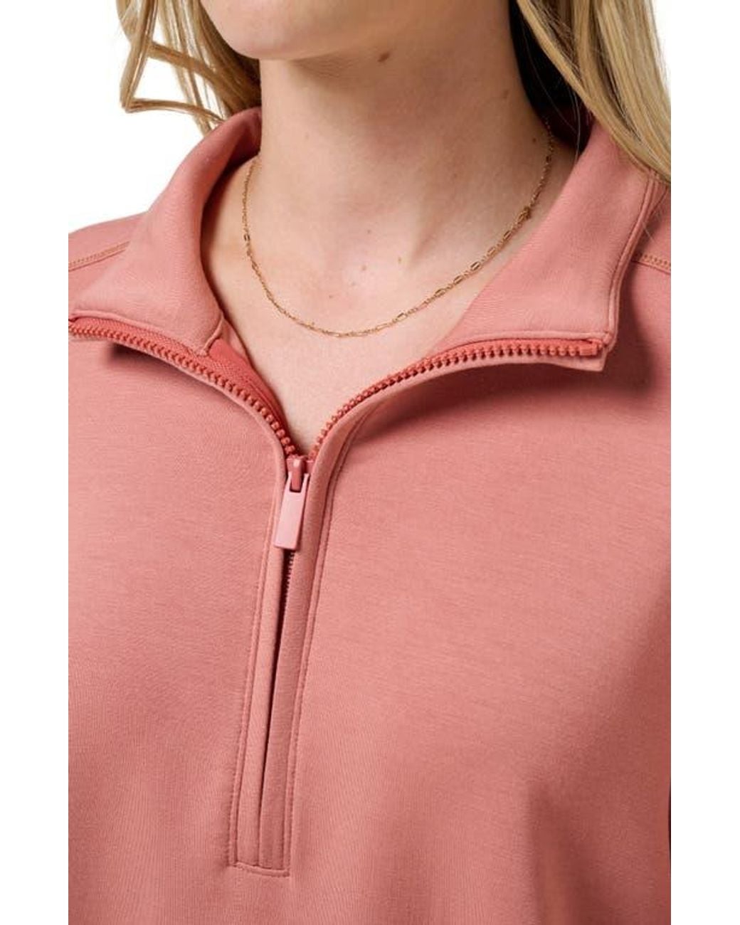 Travis Mathew Red Skyloft Soft Echo Half Zip Pullover